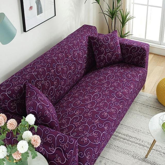 Yiran Furniture Elastischer Sofabezug mit Jacquard-Strickmuster für 4-Sitzer, Breite: 235 cm bis 300 cm - Bild 1