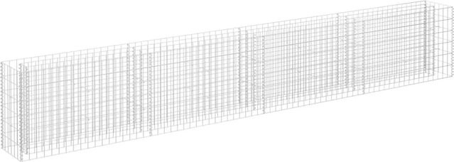 vidaXL Gabionen-Hochbeet aus verzinktem Stahl in Silber, B/T/H: 360 x 30 x 60 cm - Bild 1