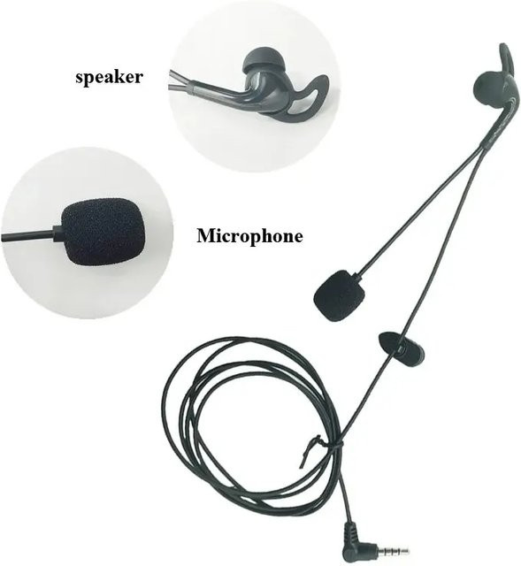 EJEAS Intercom Headset mit 3,5mm Klinkenanschluss in Schwarz für FBIM V6 V6C V4 V4C Modelle - Bild 1