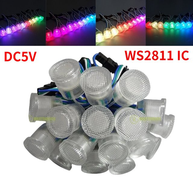 20er Set WS2811 RGB LED Pixel Modul, wasserdicht, SMD5050, Durchmesser: 20 mm, DC5V - Bild 1