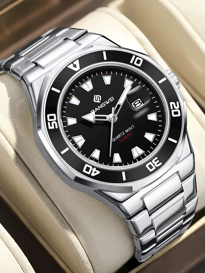 BangWEI Armbanduhr, Quarz, Edelstahl, Silber, Herren - Bild 6