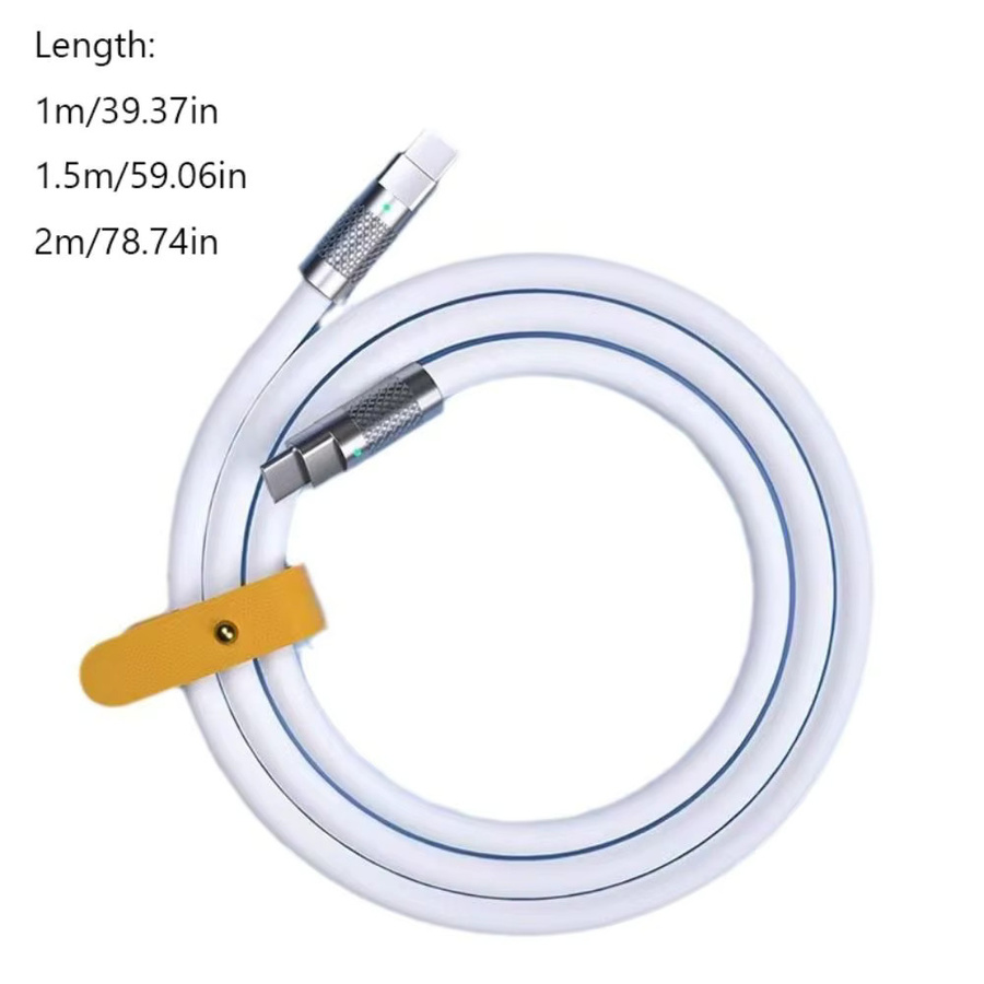 USB-C auf USB-C Schnellladekabel mit 100 W Leistung aus flüssigem Silikon in Orange - Bild 2
