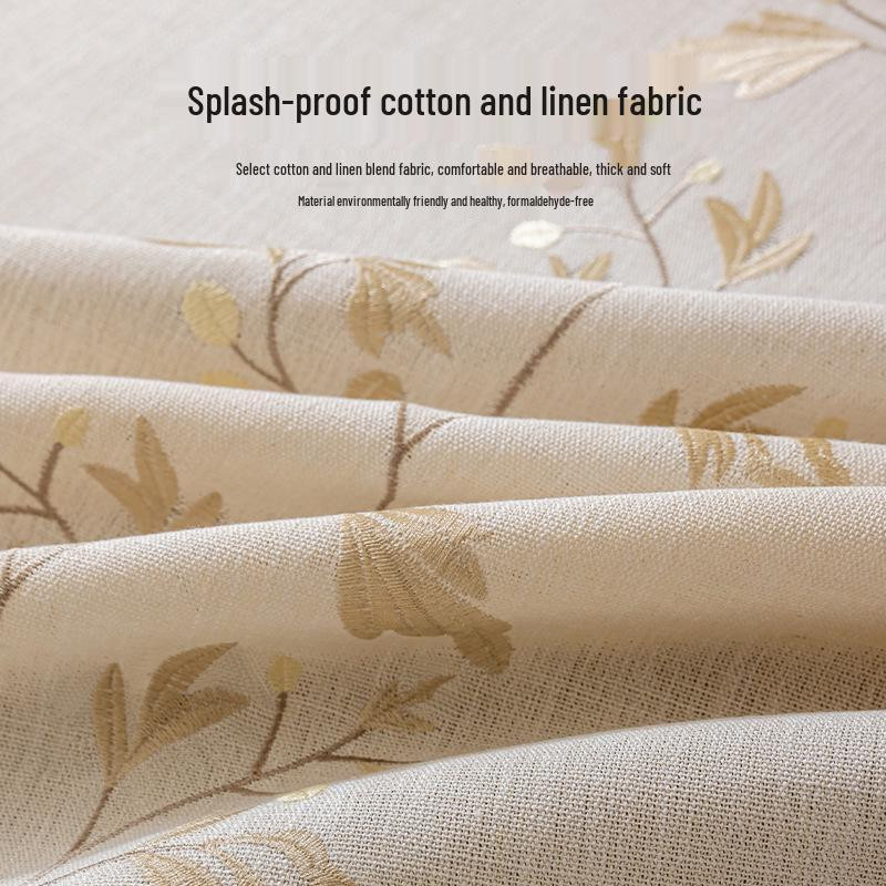 Global Finds Tischdecke aus Baumwolle und Leinen im nordischen Stil, beige, wasserdicht und staubdicht, B/T/H: 180 x 120 cm - Bild 1