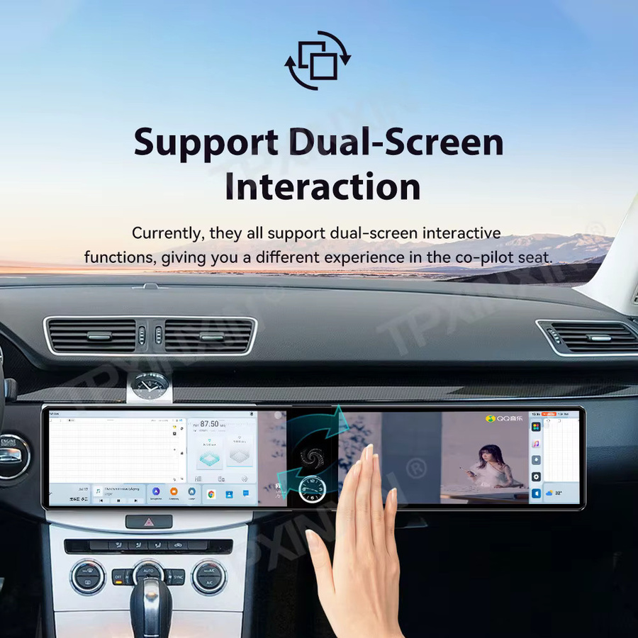 TPXINXIN Android Autoradio mit 24,6-Zoll-Touch-Dual-Screen für VW Volkswagen Magotan CC 2012-2016 inklusive GPS, Android Auto und CarPlay in Schwarz - Bild 4