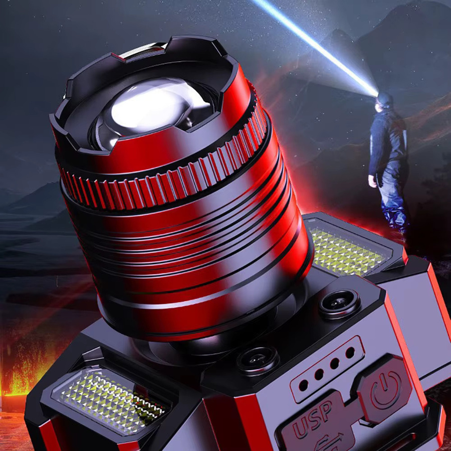 STAARIC Smart Induktions-LED-Stirnlampe mit Zoom, Bewegungssensor und USB-Aufladung in Schwarz - Bild 2