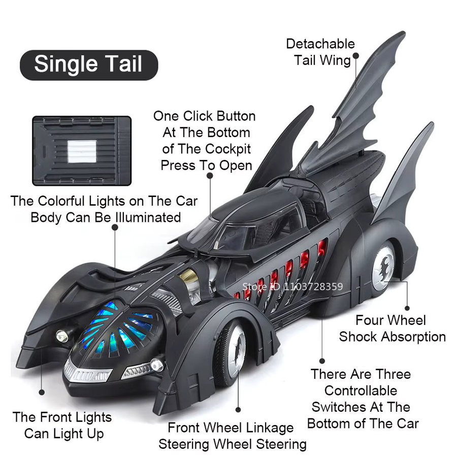RMZ city Batmobil 1995 Batman, Automodell, 1:18, Metall, Licht - Bild 2
