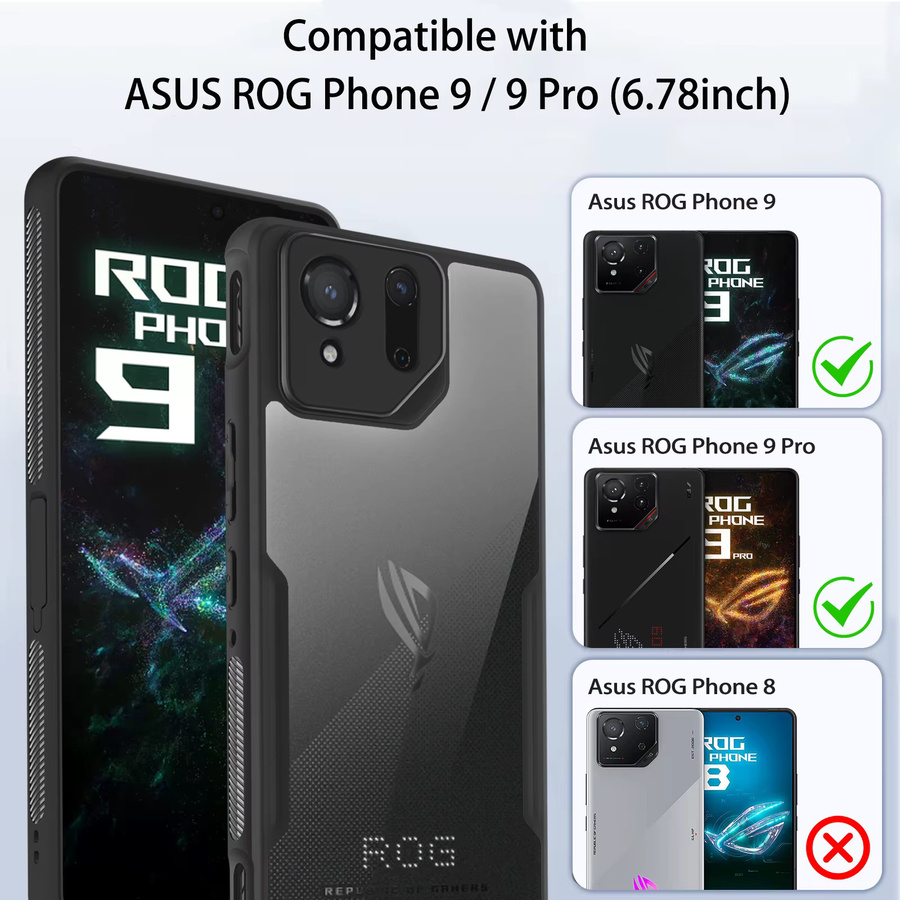 Transparente TPU-Hülle für ASUS ROG Phone 9 mit Stoßschutz und Linsenschutz - Bild 2
