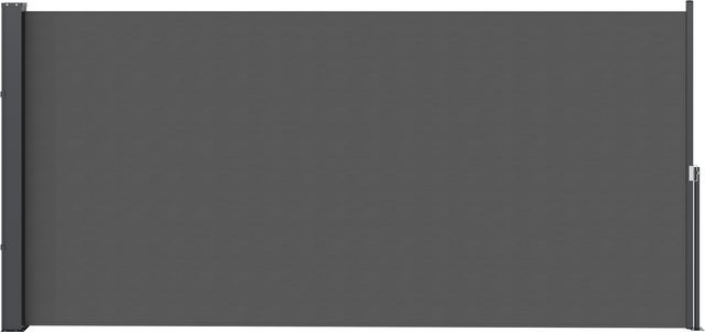 Outsunny Seitlicher ausziehbarer Sichtschutzzaun Paravent für den Garten aus Aluminium und Polyester, Dunkelgrau, Höhe: 140 cm, Breite: 300 cm - Bild 1