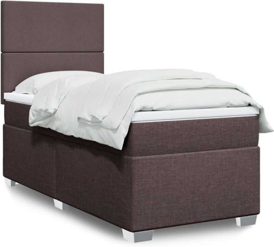 Vidaxl Boxspringbett mit Matratze in Braun und Weiß aus Stoff, B/T/H: 80 x 200 x 150,5 cm - Bild 1