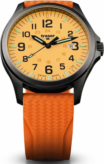Traser Herrenuhr, Quarz, Edelstahl, 42 mm, Kautschuk, 10 ATM - Bild 1