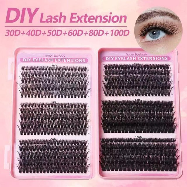 HNKMP Cluster-Wimpern-Set, D-Curl, Unisex - Bild 1