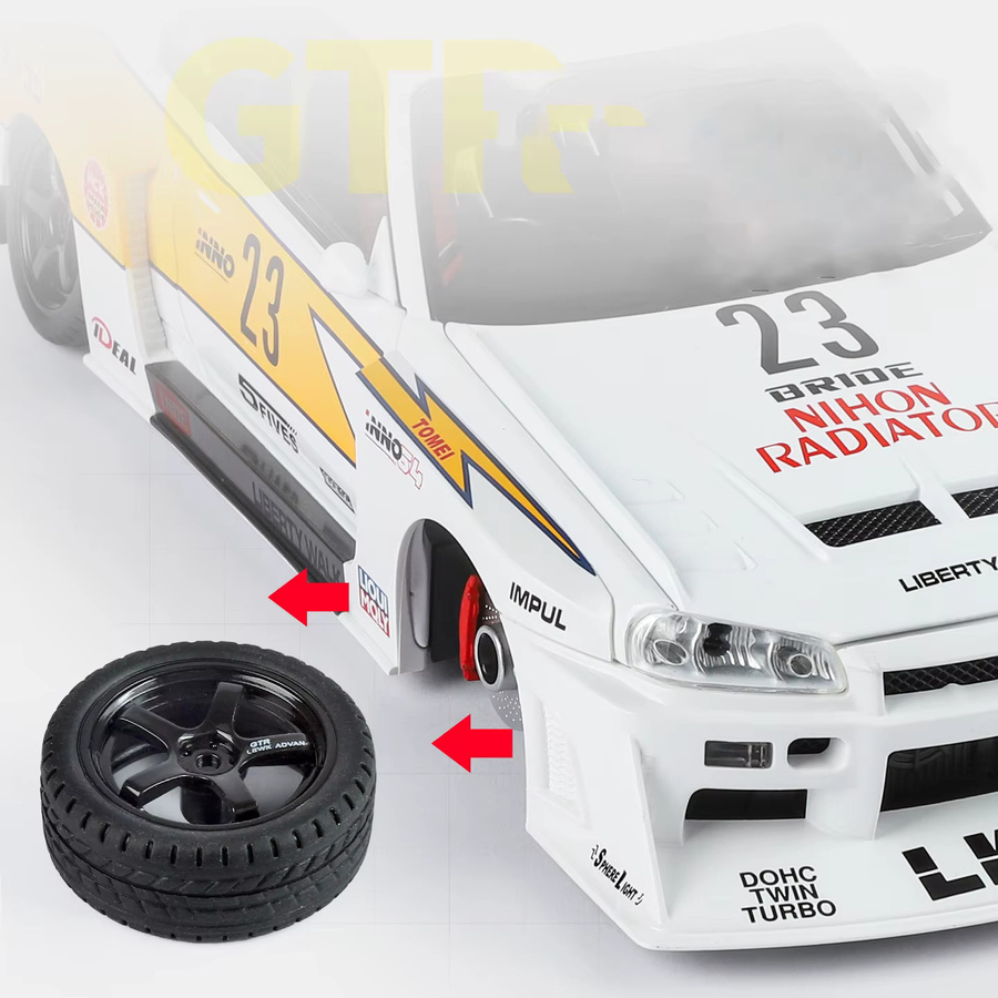 WELLY GTR R34 Skylin S15 LBWK Legierung Auto Modell, 1:18, mit Sound und Licht - Bild 5