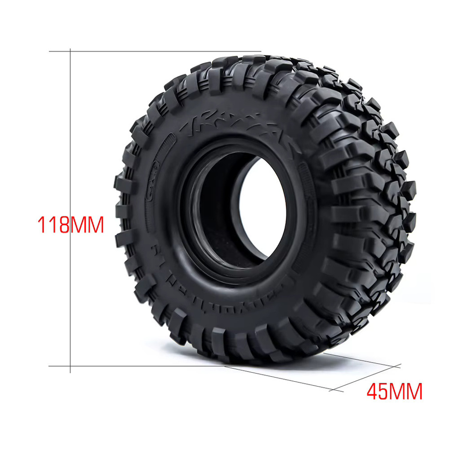 TOPRC RC 120MM 1,9" Gummifelsen Reifen, Zubehör, Schwarz - Bild 3