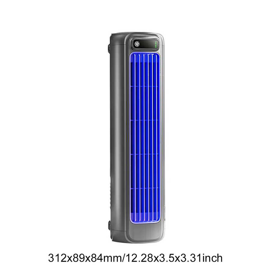 APWIKOGER Tragbarer Turmventilator mit 3 Geschwindigkeiten, wiederaufladbar, Weiß/Grau - Bild 5