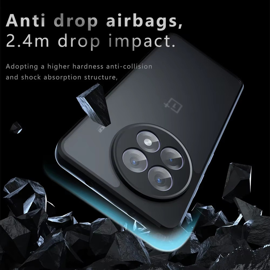 Stoßfeste Handyhülle für OnePlus Ace 5 Pro, 13R, 12R und Nord 4, matte Hartschale mit transparenter Rückseite, Schwarz oder Transparent - Bild 4