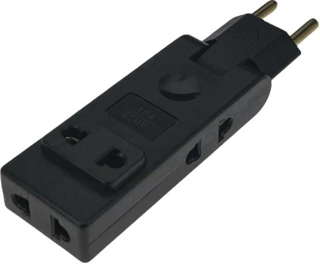 Mihout 4 in 1 Wandsteckdose Reiseadapter mit 180 Grad Steckeradapter und EU Steckdose in Schwarz - Bild 1