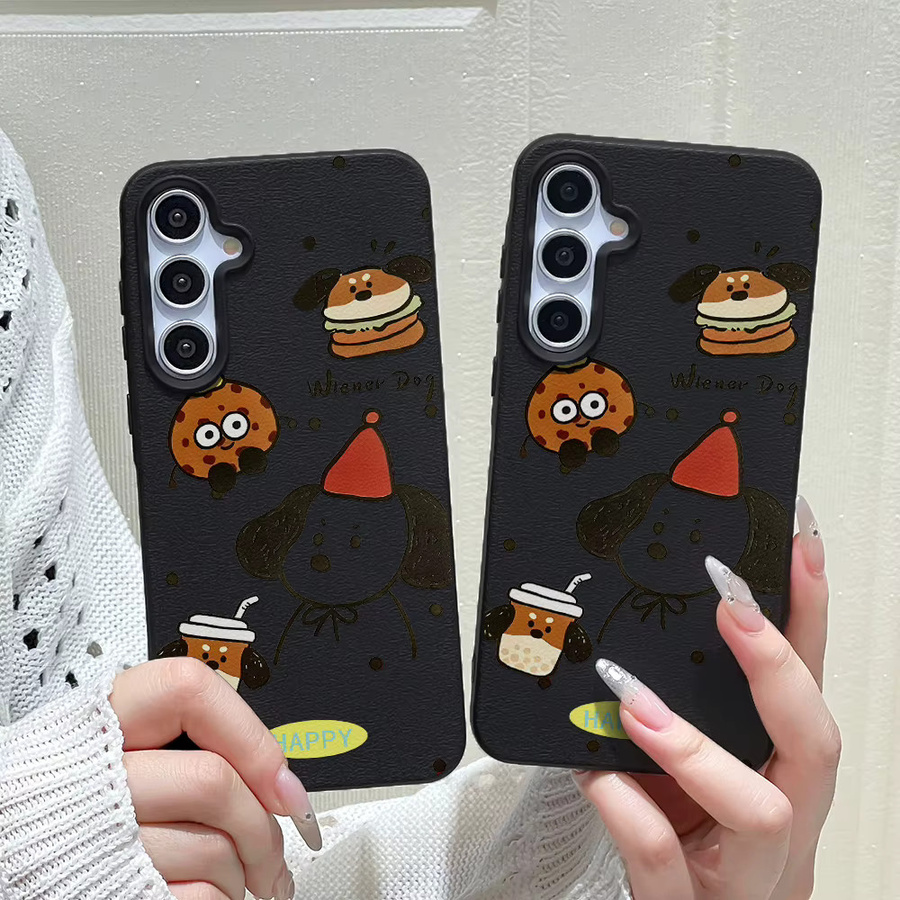 Handyhülle mit Cartoon-Welpen Design für Samsung Galaxy S25 Ultra, S24 FE, S23, A56 5G, A16, A17, A55, A36, A53, A35, A34, A06, A07, A26, A05S in Weiß - Bild 1