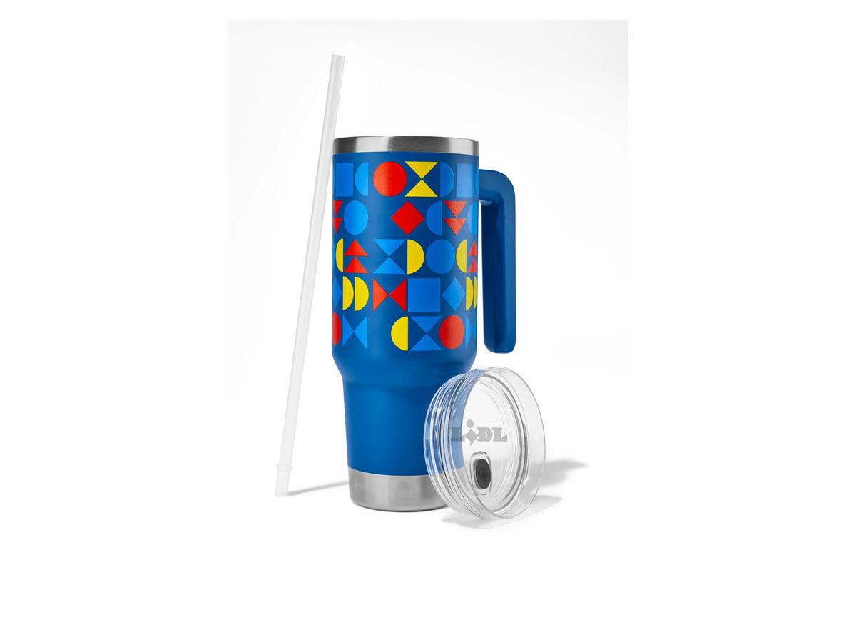Lidl Doppelwandiger Edelstahl Becher in Blau - Bild 2