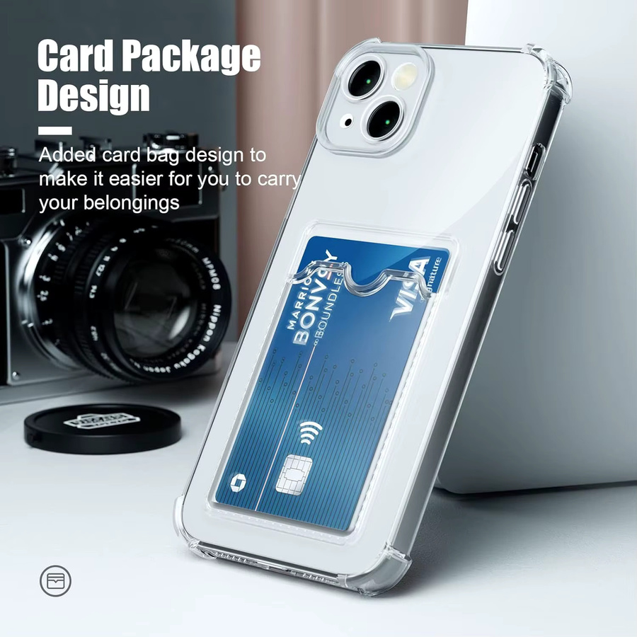 Bolimei Transparente TPU-Handyhülle mit Kartensteckplatz für iPhone 17 16 15 Pro Max 14 Plus 13 12 11 und iPhone 17 Air, Stoßfest und Weich - Bild 5