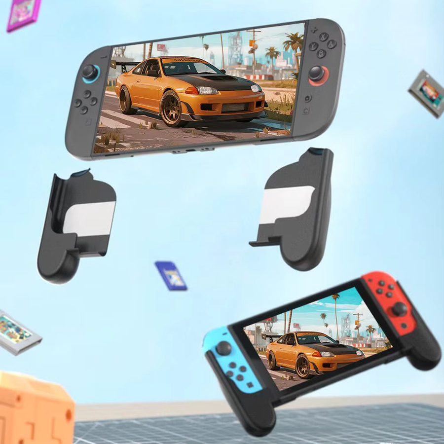 Ergonomischer und rutschfester Handgriff für Switch 2 mit geteilten Griffen in Schwarz - Bild 4