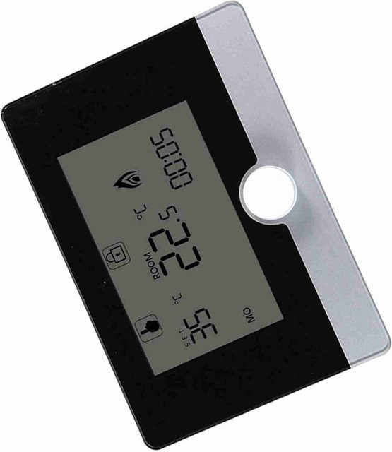 Programmierbarer Thermostat-Temperaturregler von mfySpace für wandhängende Heizkessel-Heizsysteme mit Display in Weiß und Schwarz - Bild 1
