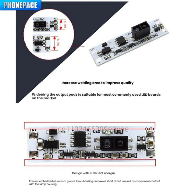 OLOEY LED Schrankbeleuchtung mit Bewegungssensor und Touch-Funktion, Weiß, 5 V – 12 V – 24 V, ideal für Kleiderschränke, Schuhregale und Möbel im Innenbereich - Bild 1