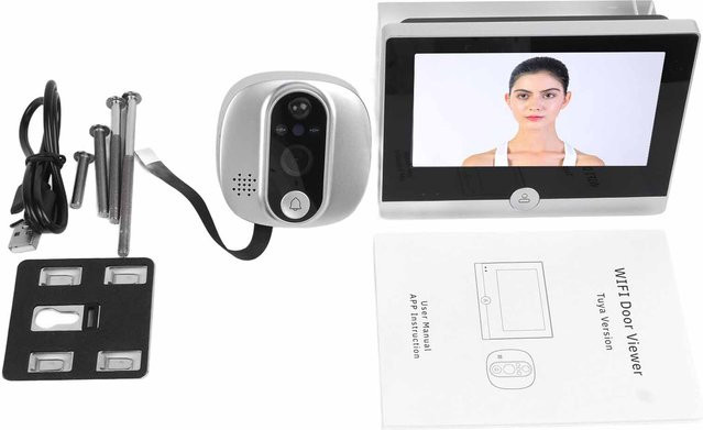 Neoglint Digitaler Türspion mit WLAN-Gucklochkamera und Zwei-Wege-Gesprächsfunktion in Silber - Bild 1