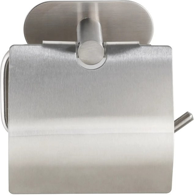 Wenko Toilettenpapierhalter Turbo-Loc Orea mit Deckel aus Edelstahl in Silber matt, B/T/H: 17,8 x 12,5 x 7,6 cm - Bild 1