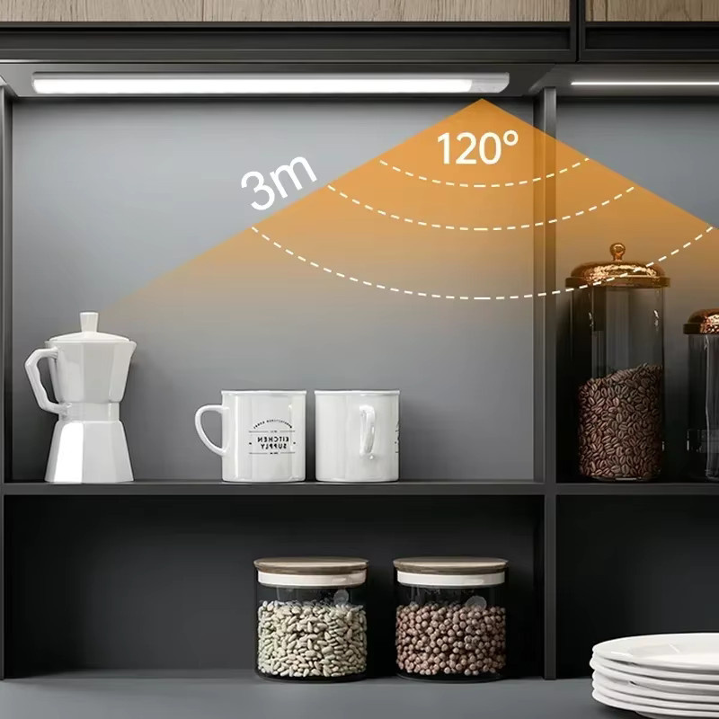 LINYILIGHT LED-Nachtlicht mit Bewegungsmelder, wiederaufladbare kabellose Schrankleuchte in Weiß für Küche und Schlafzimmer - Bild 4