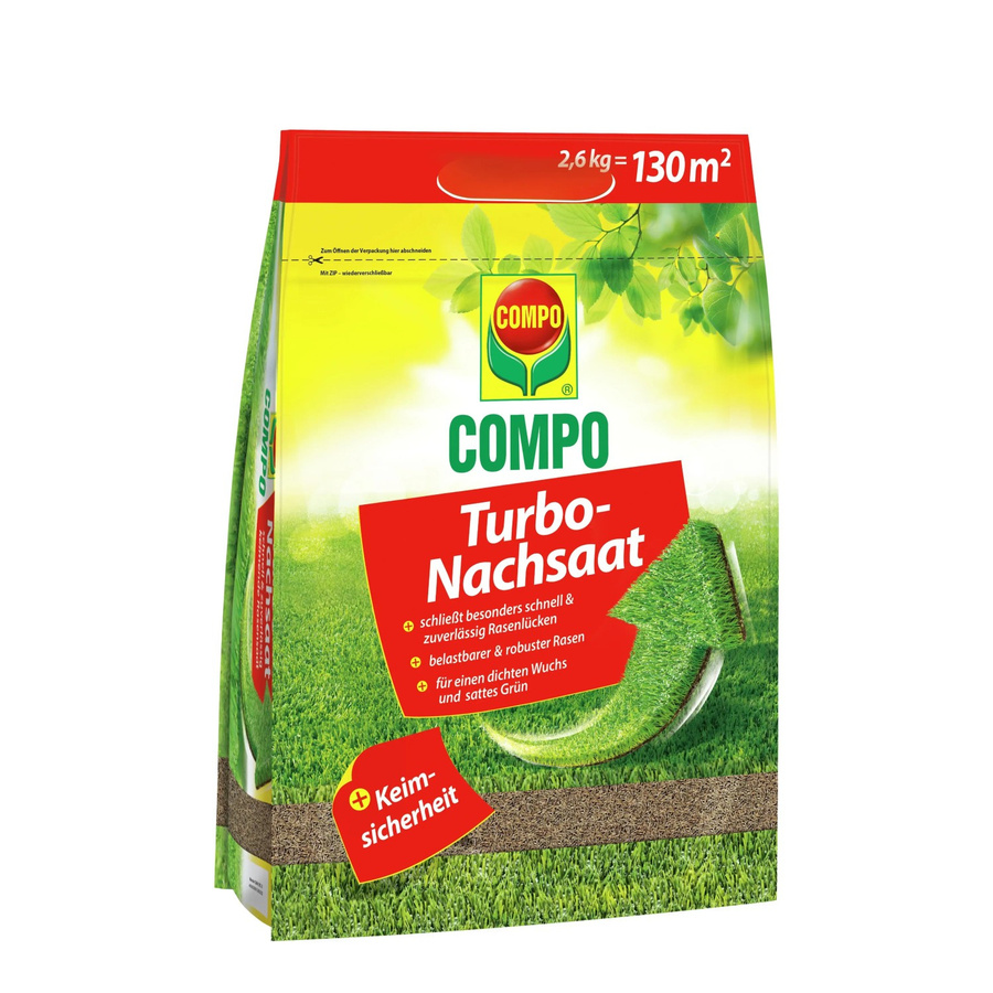 Compo Rasen Nachsaat Turbo für Spiel- und Gebrauchsrasenflächen, 2,6 kg - Bild 2