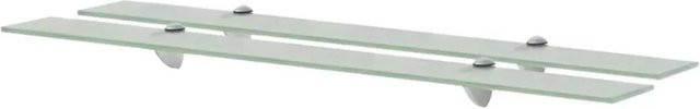 vidaXL Schweberegale aus gehärtetem Sicherheitsglas, 2er Set, transparent, Breite: 90 cm, Tiefe: 10 cm, Höhe: 0,8 cm - Bild 1