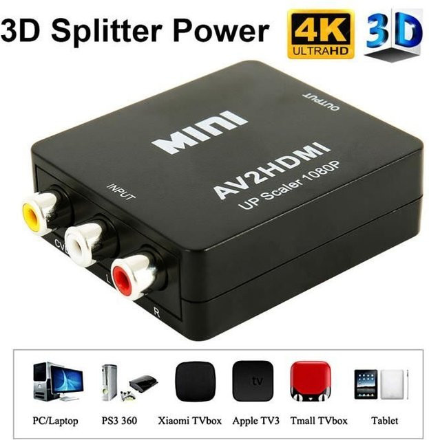 AIHONTAI AV zu HDMI Video-Konverter Mini-Gehäuse in Schwarz - Bild 1