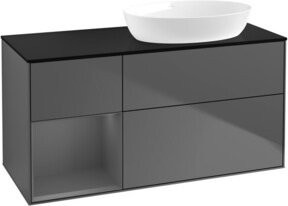 V&B Waschtischunterschrank Finion mit Wandbeleuchtung, Anthrazit lackiert, Breite: 120 cm, Tiefe: 50,1 cm, Höhe: 50,1 cm - Bild 1