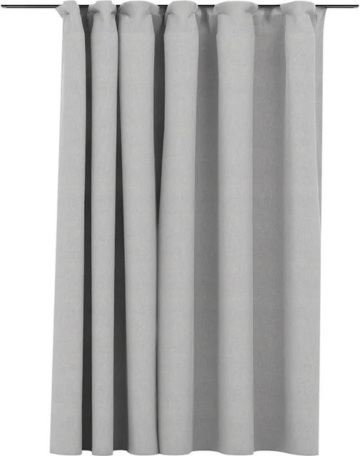 vidaXL Verdunkelungsvorhang in Leinenoptik mit Haken, Grau, B: 290 cm, H: 245 cm - Bild 1
