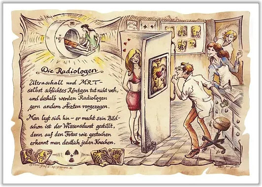 Tantum Graphic Zunftbild Radiologe als Vintage Poster auf Antikpapier in Mehrfarben - Bild 1