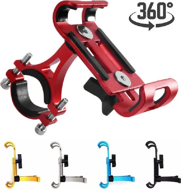 Viesrita Universelle Handyhalterung aus Aluminiumlegierung für Fahrrad und Motorrad in Gold oder Rot - Bild 1