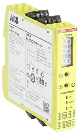 ABB Sicherheitsrelais Sentry USR22 in Gelb, B/H/T: 22,5 x 120 x 120 mm - Bild 1