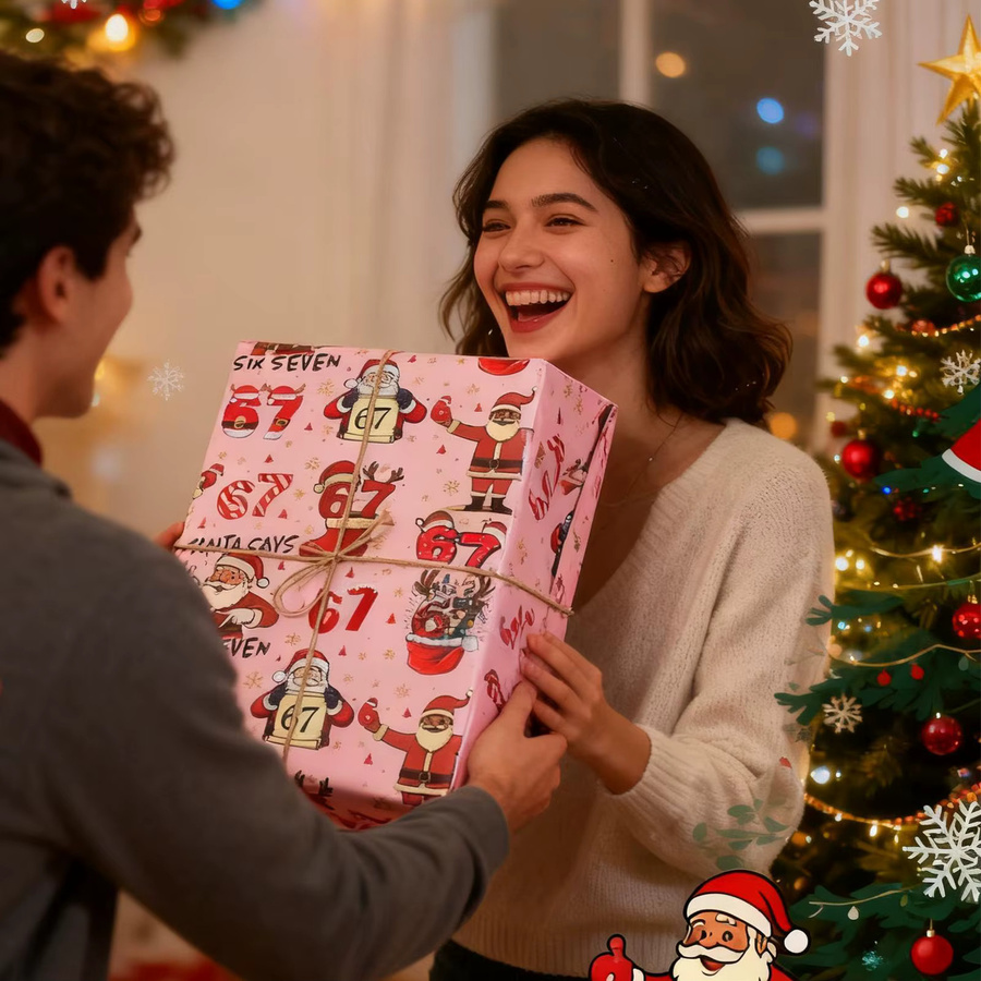67 Blatt Weihnachtsgeschenkpapier zum Verpacken deiner Geschenke mit lustigen Weihnachtsdesigns - Bild 4