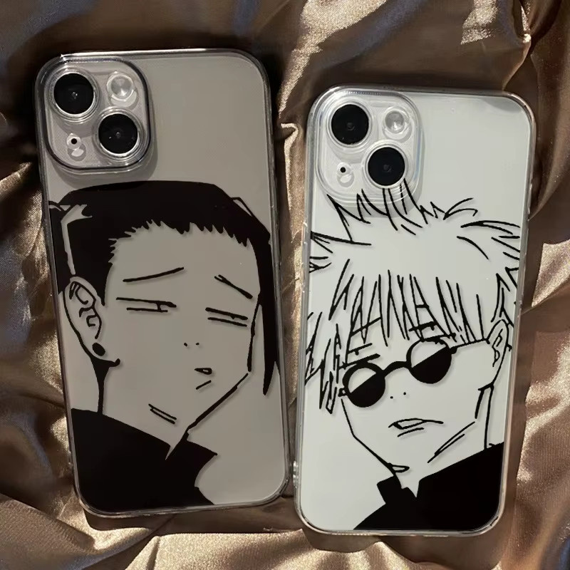 Soft Case Schutzhülle für iPhone mit Anime Gojo Satoru und Suguru Geto Design in Transparent - Bild 2