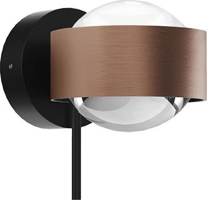 Top Light Puk! 80 Wall Avantgarde LED-Wandleuchte in Kupfer gebürstet und Schwarz matt mit warmweißem Licht (2700K) - Bild 1