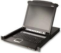 ATEN Slideaway CL5716M KVM-Konsole mit KVM-Switch, 17 Zoll, 16 USB-Anschlüsse, Schwarz, 1U Rack-Einbau - Bild 1
