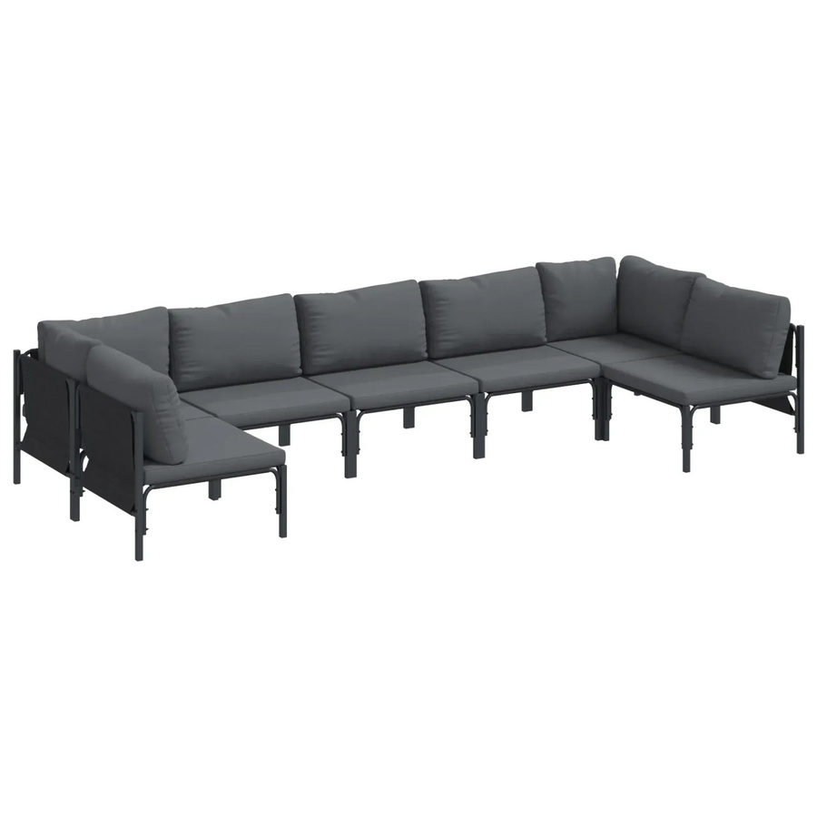 7-teiliges vidaXL Garten-Sofa-Set aus Stahl in Anthrazit - Bild 2