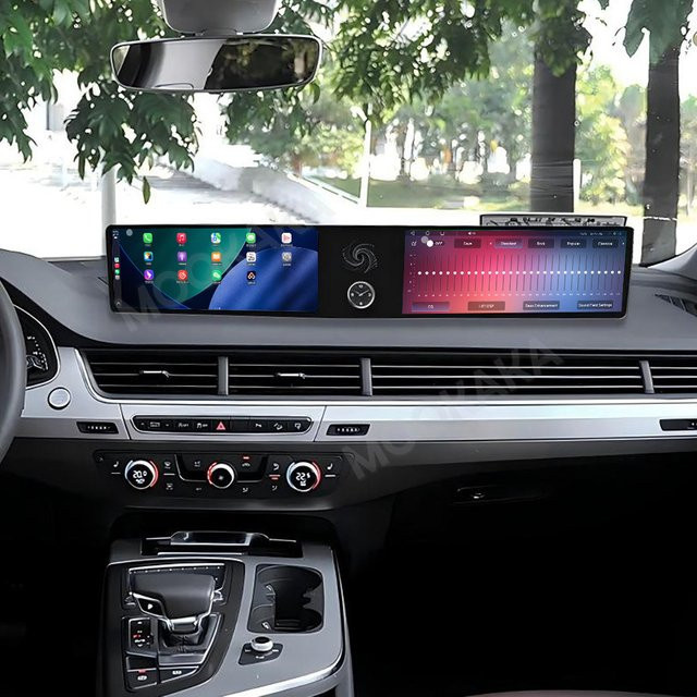 Aotsr Dual-Screen Android Autoradio mit CarPlay und GPS-Navigation für Audi Q7 2016-2020 in Schwarz - Bild 1