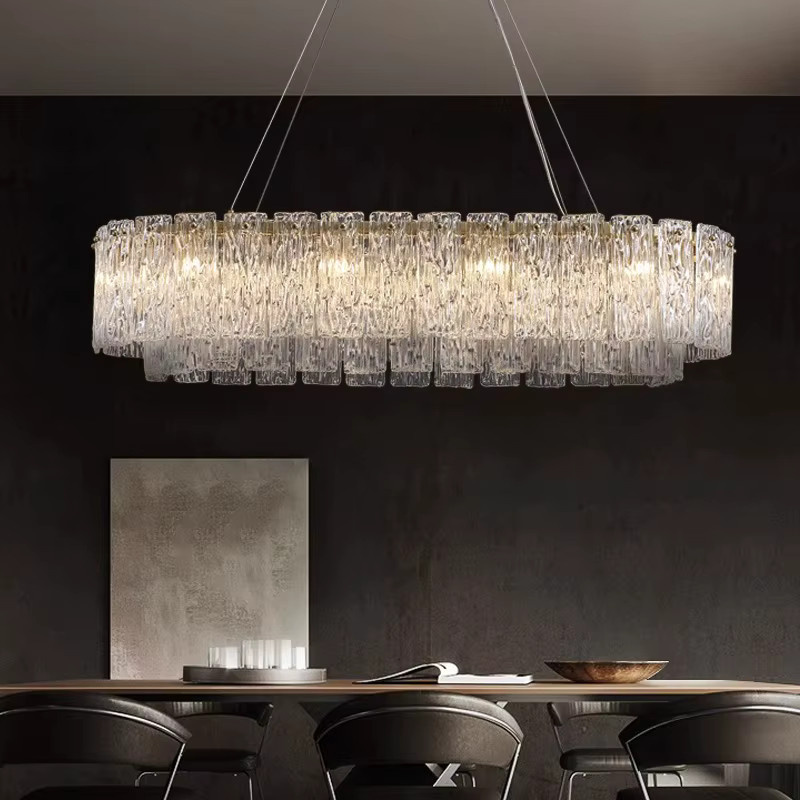 JIANKEXING LED-Glas-Kronleuchter Modern in Silber und Transparent für Wohnzimmer, Schlafzimmer oder Esszimmer - Bild 2