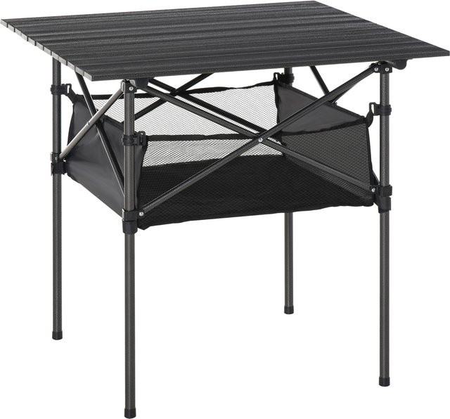 Outsunny Campingtisch Aosom, faltbarer Klapptisch aus Aluminium in Schwarz, B/T/H: 70 x 70 x 69 cm - Bild 1