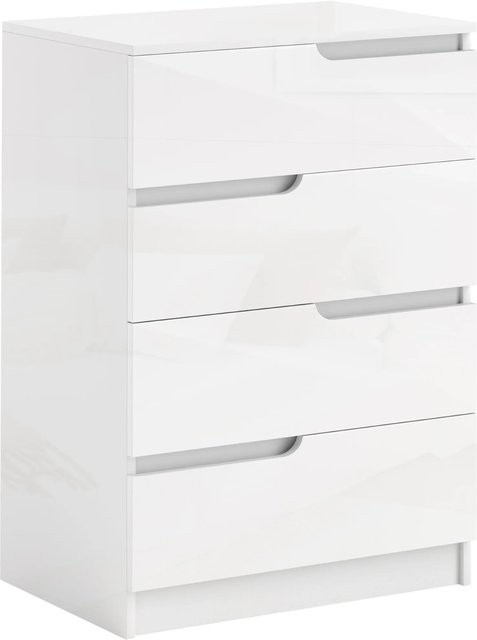 HOMCOM Kommode aus Spanplatte in Hochglanzweiß, B/T/H: 40 x 60 x 85 cm - Bild 1