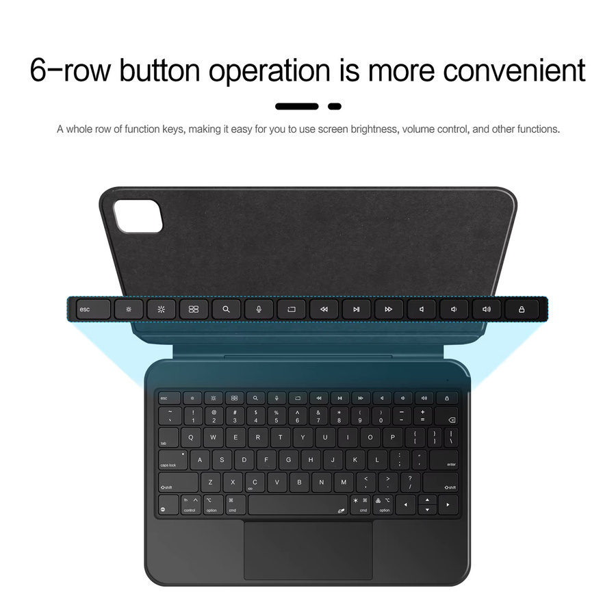 AJIUYU Magic Keyboard Hülle mit Global Touch für iPad Air 11 Zoll (M4/M3/M2) und iPad Pro 11 Zoll (1./2./3./4. Generation) sowie iPad Air 4/5, Schwarz - Bild 4