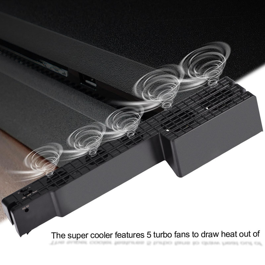 Igeteck Super Turbo Lüfter mit Temperaturregelung für PlayStation PS4 Pro, Schwarz - Bild 5