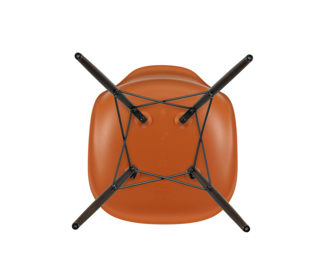Vitra DSW Eames Plastic Side Chair in Orange mit Holzbeinen und mattem Kunststoff - Bild 4