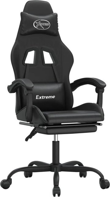 vidaXL Gaming-Stuhl mit Fußstütze in Schwarz aus Kunstleder - Bild 1